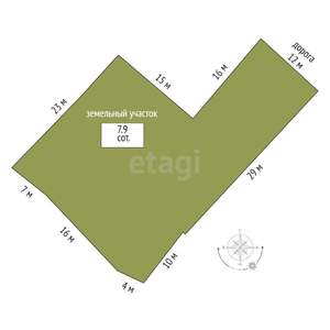 Дом 41м², 1-этажный, участок 8 сот.