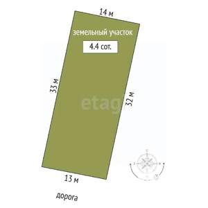 Дом 60м², 1-этажный, участок 4 сот.  