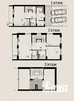 Таунхаус 200м², 3-этажный, участок 2 сот.  