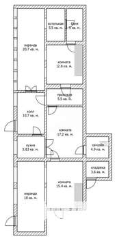 Дом 174м², 2-этажный, участок 6 сот.  