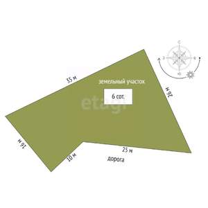 Дом 50м², 2-этажный, участок 6 сот.  