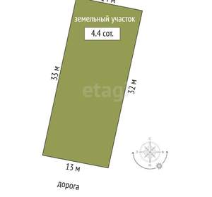 Дача 60м², 1-этажный, участок 4 сот.  