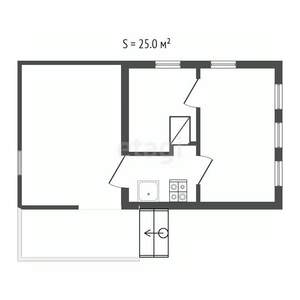 Дом 25м², 1-этажный, участок 7 сот.  