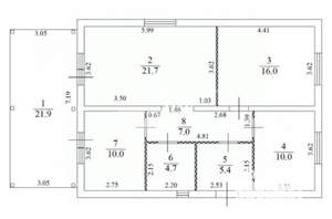 Дом 102м², 1-этажный, участок 5 сот.  