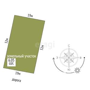 Дом 59м², 1-этажный, участок 6 сот.  