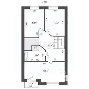 Таунхаус 110м², 2-этажный, участок 1 сот.  