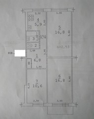 комната в 3-к квартире, 23м2, 5/5 этаж
