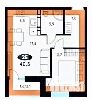 2-к квартира, на длительный срок, 40м2, 20/25 этаж