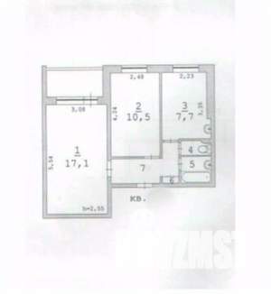 2-к квартира, на длительный срок, 43м2, 2/9 этаж