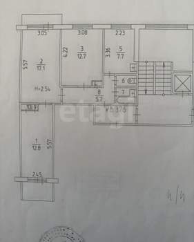 3-к квартира, на длительный срок, 63м2, 5/9 этаж