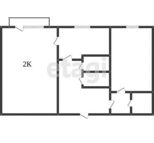 2-к квартира, на длительный срок, 43м2, 2/5 этаж