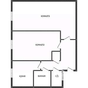 2-к квартира, на длительный срок, 45м2, 2/5 этаж