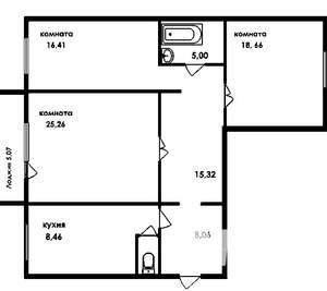 4-к квартира, на длительный срок, 100м2, 3/10 этаж
