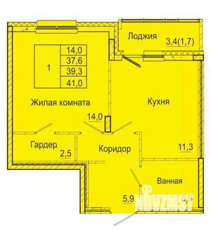 1-к квартира, на длительный срок, 37м2, 4/9 этаж