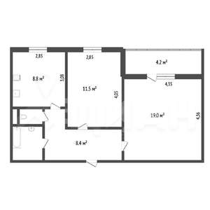 2-к квартира, на длительный срок, 53м2, 8/10 этаж