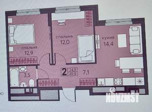 3-к квартира, на длительный срок, 50м2, 11/12 этаж
