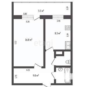 1-к квартира, на длительный срок, 38м2, 2/10 этаж