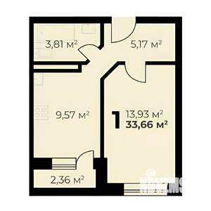 1-к квартира, на длительный срок, 34м2, 15/16 этаж