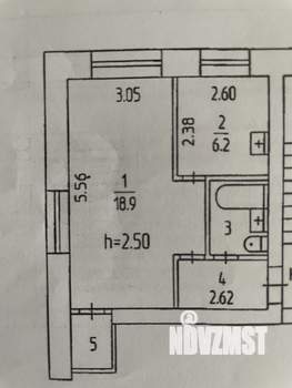 1-к квартира, на длительный срок, 32м2, 2/5 этаж