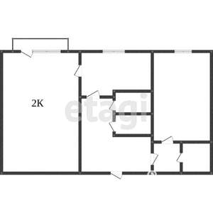 2-к квартира, на длительный срок, 43м2, 2/5 этаж