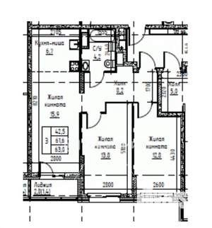 3-к квартира, на длительный срок, 62м2, 8/16 этаж