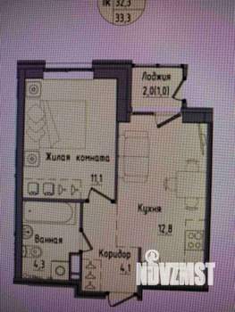 1-к квартира, на длительный срок, 33м2, 1/25 этаж