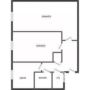 2-к квартира, на длительный срок, 43м2, 5/5 этаж