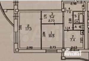 2-к квартира, на длительный срок, 51м2, 2/19 этаж