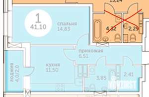 1-к квартира, на длительный срок, 41м2, 13/25 этаж