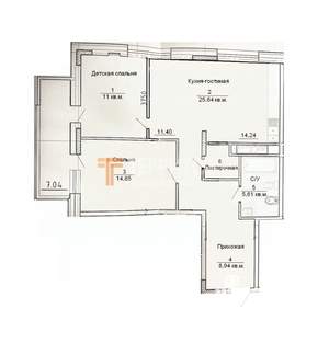 3-к квартира, на длительный срок, 75м2, 8/25 этаж