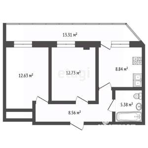 2-к квартира, на длительный срок, 49м2, 8/25 этаж