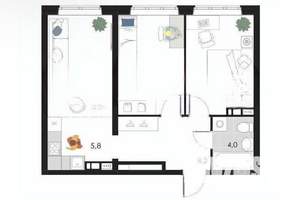 1-к квартира, на длительный срок, 54м2, 3/7 этаж