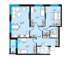 4-к квартира, вторичка, 91м2, 19/30 этаж