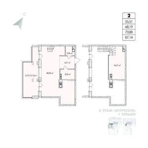 1-к квартира, строящийся дом, 87м2, 8/8 этаж