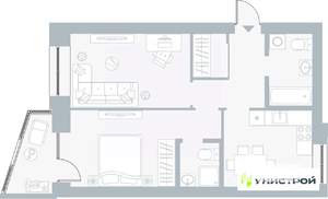2-к квартира, вторичка, 57м2, 4/5 этаж