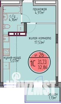 1-к квартира, вторичка, 32м2, 3/6 этаж