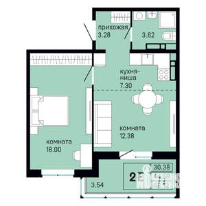 2-к квартира, вторичка, 48м2, 11/16 этаж