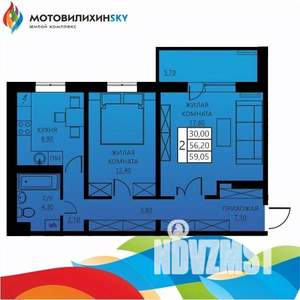 2-к квартира, вторичка, 56м2, 4/8 этаж