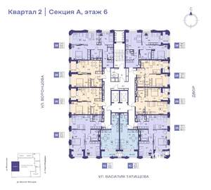 3-к квартира, строящийся дом, 59м2, 6/19 этаж