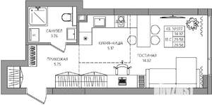 Студия квартира, строящийся дом, 30м2, 11/28 этаж