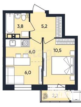 2-к квартира, вторичка, 32м2, 4/9 этаж