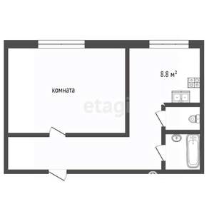 1-к квартира, вторичка, 40м2, 1/16 этаж