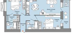 2-к квартира, вторичка, 69м2, 6/7 этаж