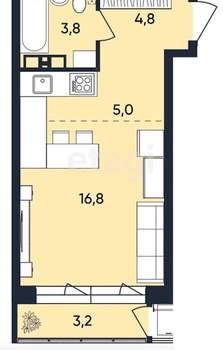 Студия квартира, вторичка, 31м2, 3/9 этаж