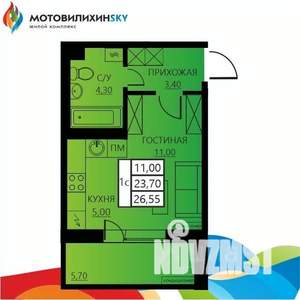1-к квартира, вторичка, 27м2, 1/8 этаж