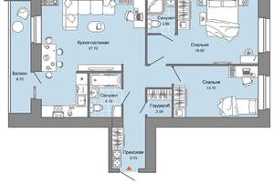 2-к квартира, вторичка, 81м2, 6/8 этаж