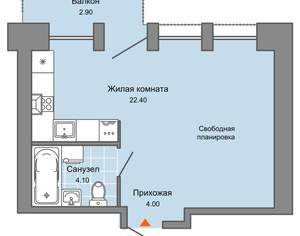 Студия квартира, вторичка, 31м2, 8/8 этаж