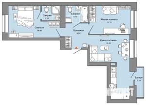 2-к квартира, вторичка, 60м2, 3/8 этаж