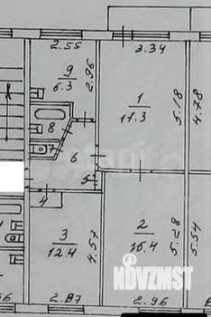 3-к квартира, вторичка, 59м2, 4/5 этаж