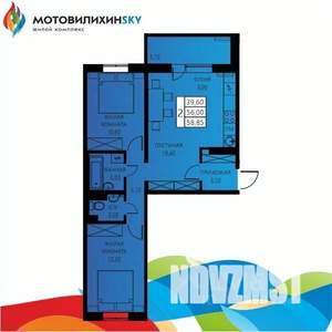 3-к квартира, вторичка, 55м2, 7/8 этаж